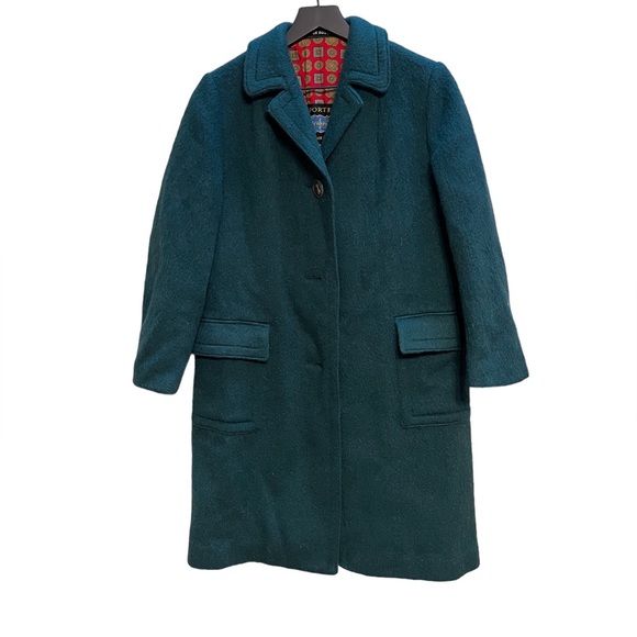 Vintage Lodenfrey forest green Wool midi trench